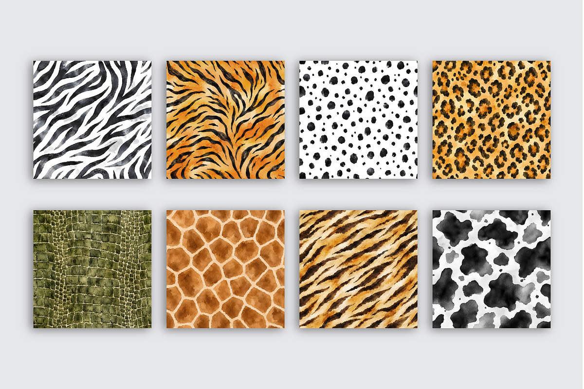 Watercolor Seamless Animal Patterns, a Pattern Graphic by Iryna Denysova (Photo 8 of 10)