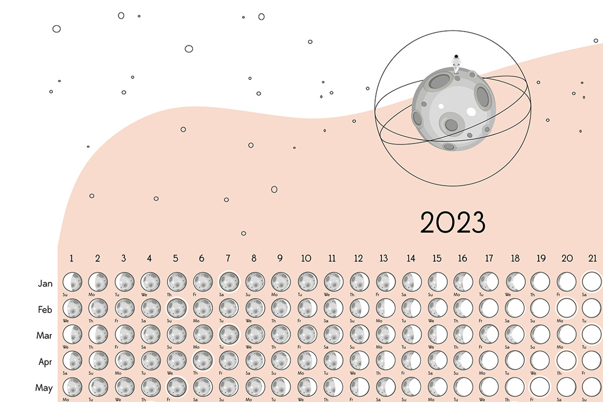 Moon Calendar 2023 Classic, a Stationery Template by land art (Photo 2 of 9)