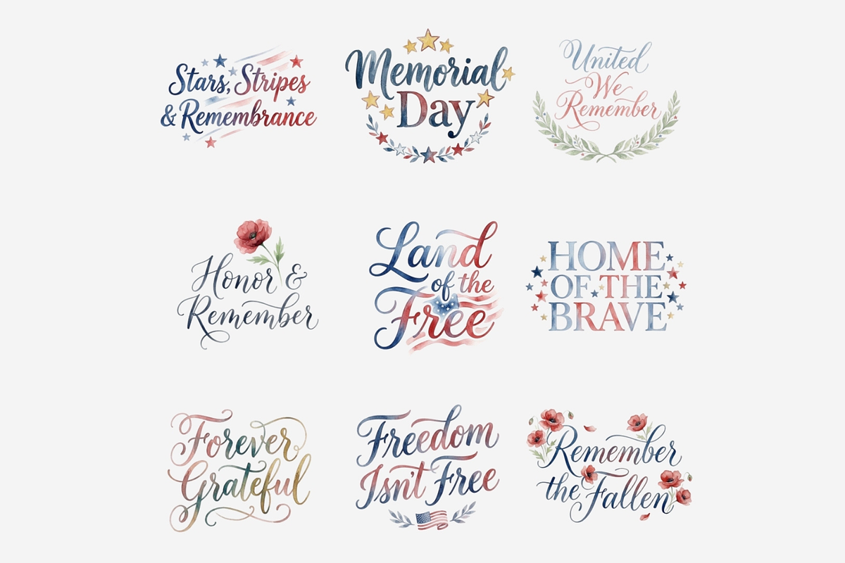 Watercolor Memorial Day Clipart, a Person Illustration by Tanya Kart (Photo 8 of 11)