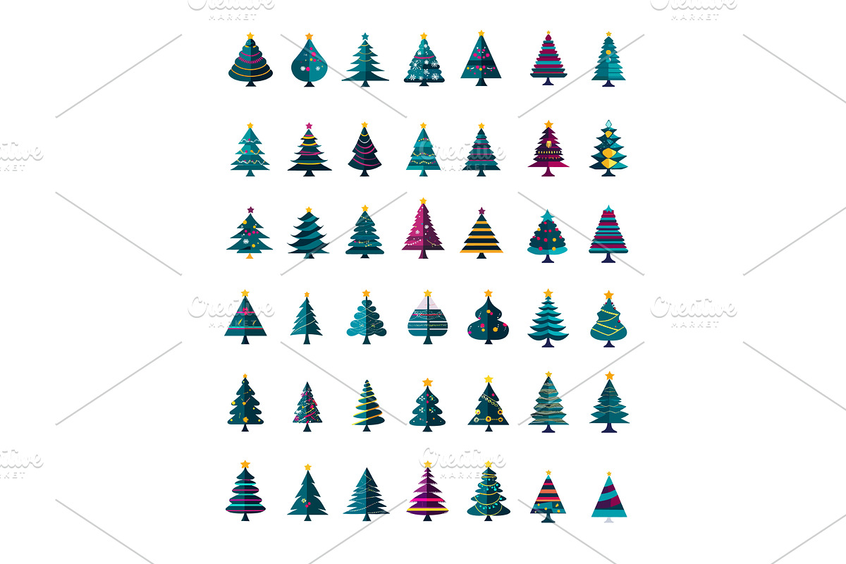 Cartoon christmas trees. Pine, an Object Illustration by Stock-Smart-Start