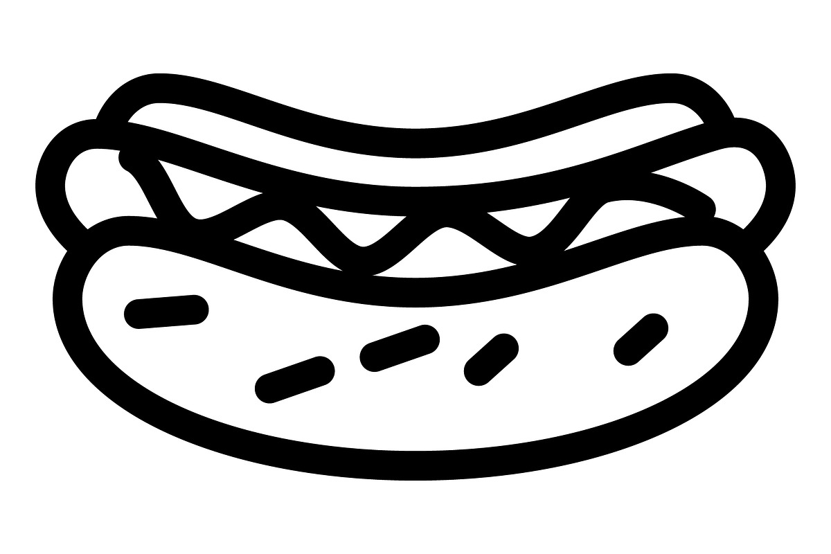 Hotdog icon, an Outline Icon by Sumberpangan