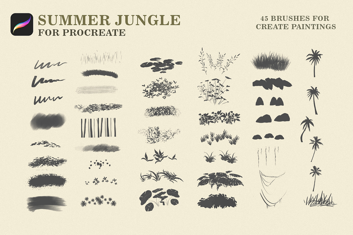 SUMMER Environment Procreate brushes, a Brush Add-On by Spark Studio Brushes (Photo 6 of 8)