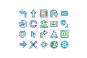 arrow right next sign up icons hand, an Object Illustration by pikepicture