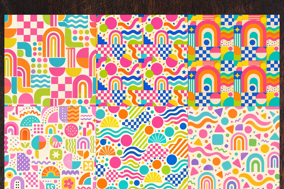 Dopamine Geometric Digital Paper, a Background Graphic by LA Design (Photo 2 of 10)