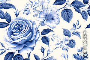 ROSES. Toile De Jouy. Seamless 8