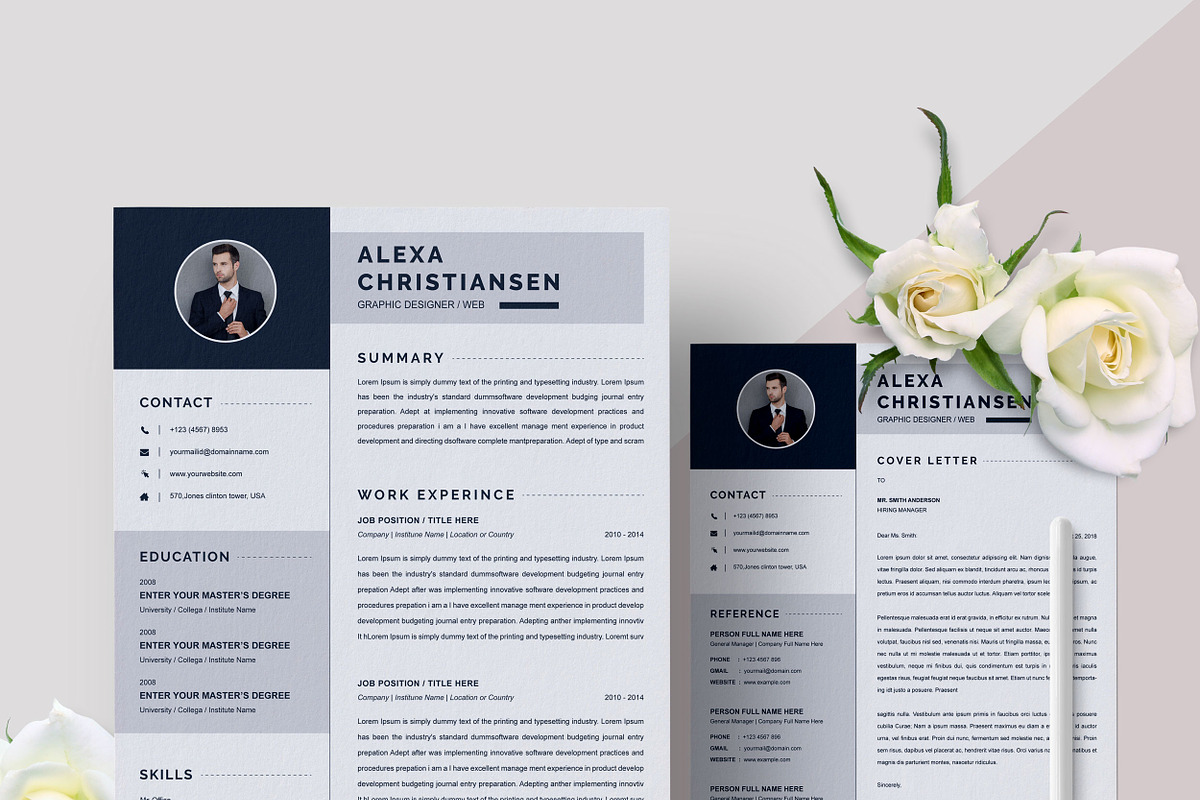 Professional CV Template, a Resume Template by X-Type