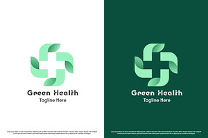 Green Health Leaf Plus Logo Icon, a Branding & Logo Template by Morvana Crew