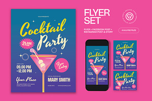 Cocktail Party Flyer, a Flyer Template by graphicook
