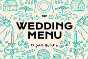 Wedding Menu Clipart Bundle, a Decorative Illustration by ClayStudio (Thumbnail 1 of 8)