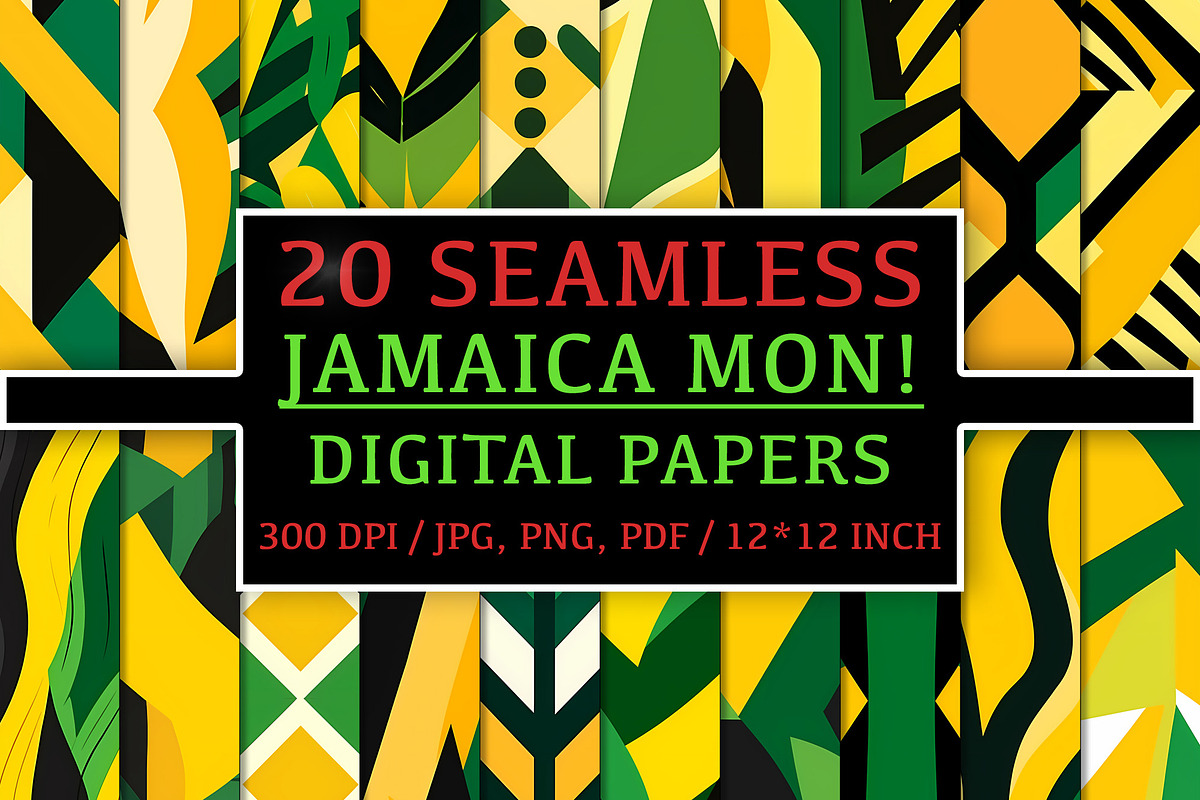 20 Seamless Jamaica-inspired Pattern, a Pattern Graphic by Nordic Design (Photo 1 of 9)