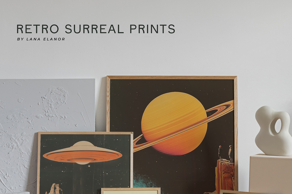 RETRO SURREAL PRINTS, a Background Graphic by Lana Elanor (Photo 3 of 9)