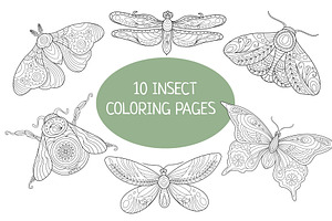 10 Meditative Insect Coloring Pages