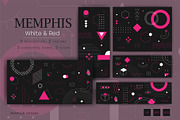 Memphis backgrounds. White and Red., a Decorative Illustration by KENO Mascots (Thumbnail 1 of 5)