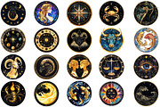 Art Deco Zodiac Signs Clipart PNG, an Illustration by Craft Nest (Thumbnail 2 of 5)