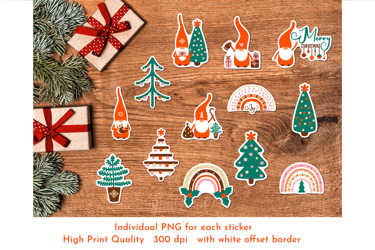 Boho Bundle Christmas Stickers, an Object Graphic by AvaAva (Photo 4 of 8)