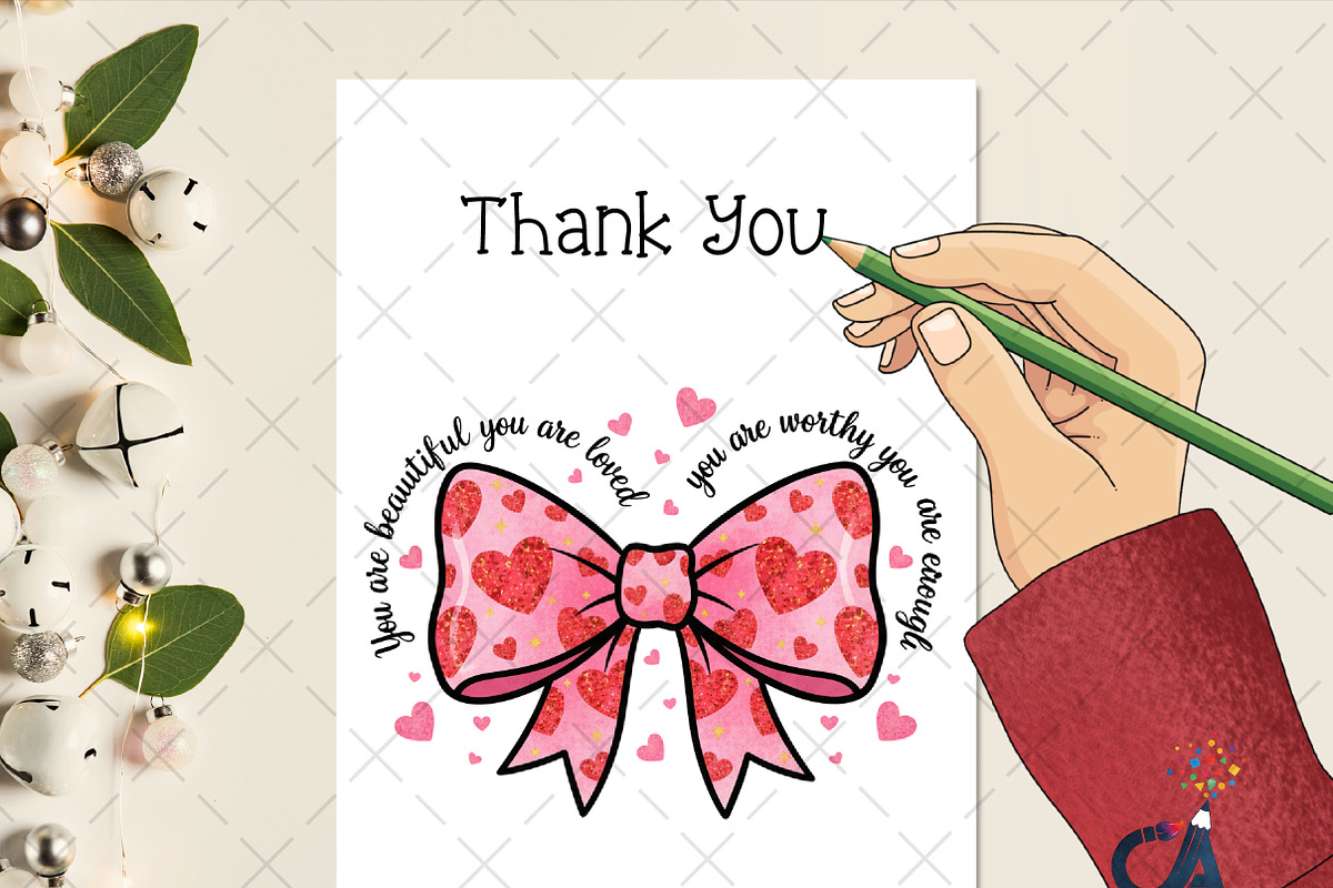 Watercolor Glitter Pink Bow PNG, an Illustration by Creative Art (Photo 3 of 6)