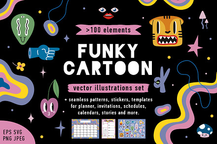 Funky cartoon illustrations