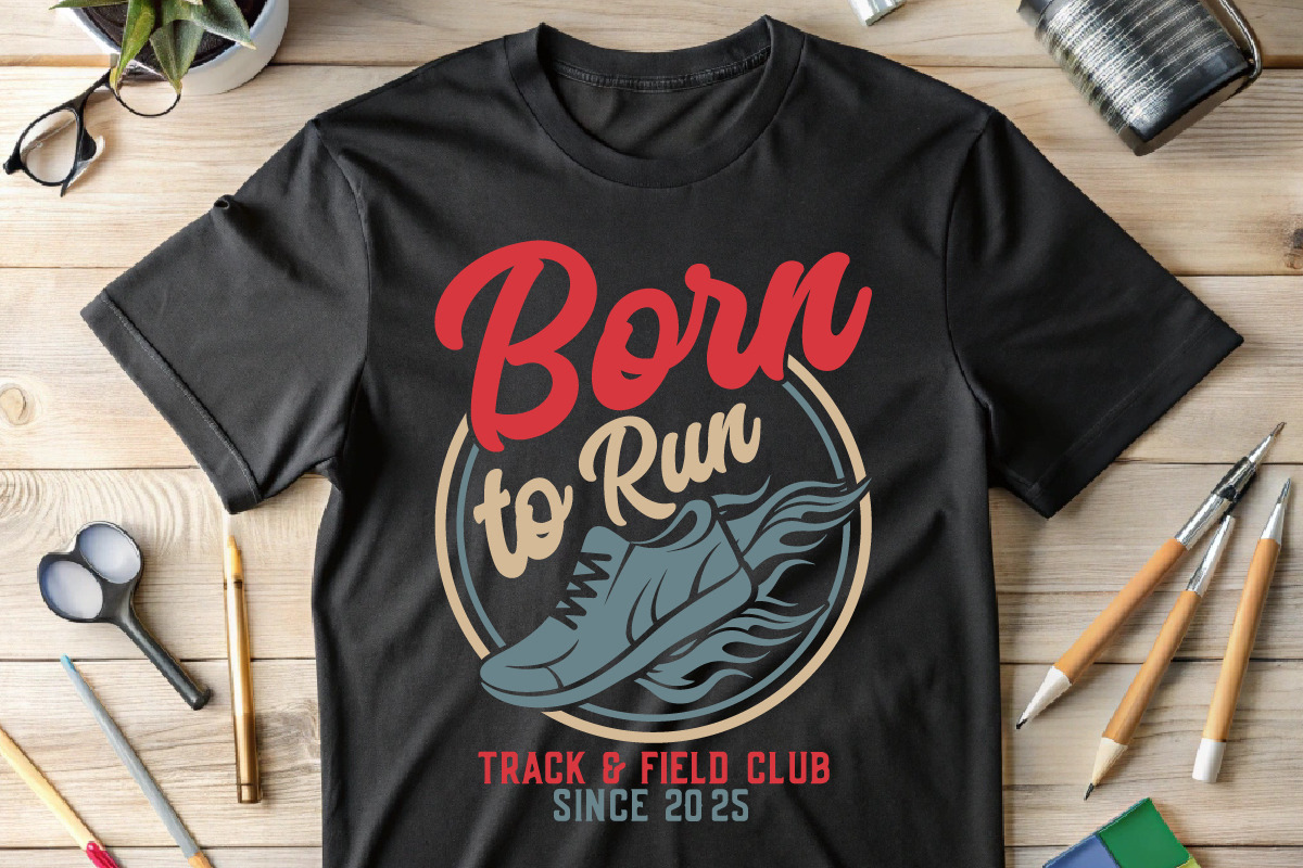 Born To Run Track Running T-shirt, a Graphic by Crafts Bundle (Photo 5 of 5)
