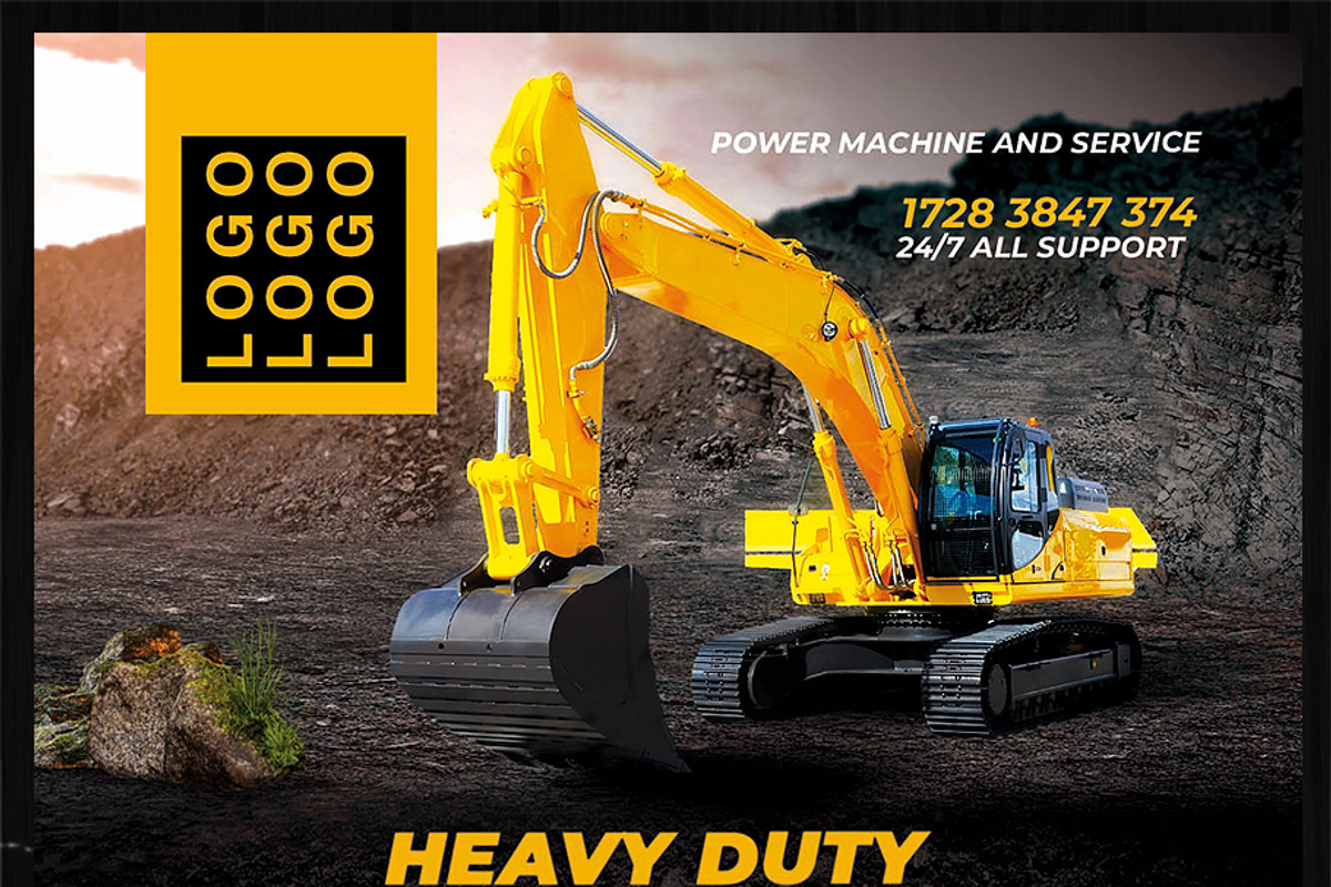 Construction Equipment Rentals Flyer, a Flyer Template by GraphicDiamonds (Photo 6 of 6)