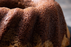 Homemade chocolate and vanilla marble bundt cake