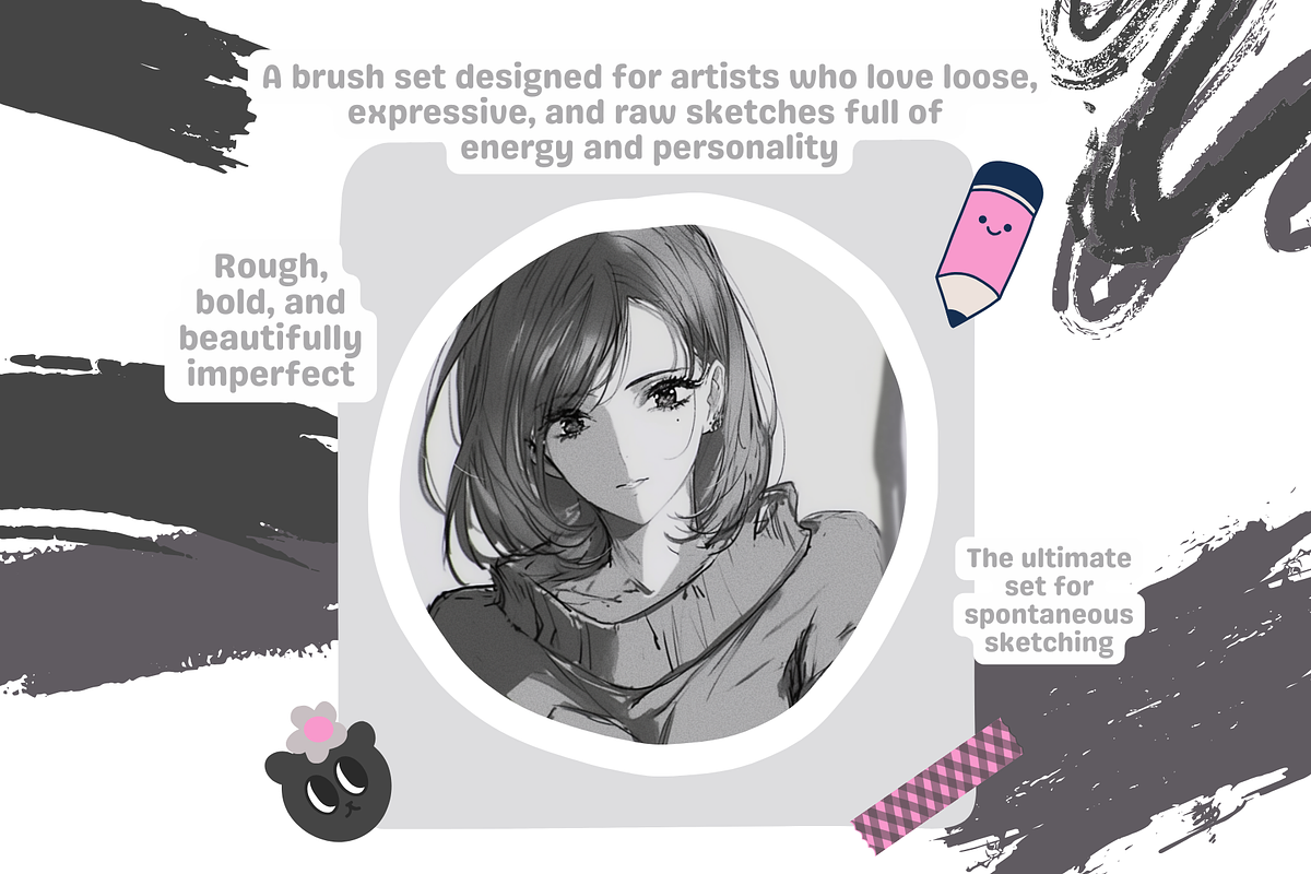 Expressive Sketching Brushes, a Brush Add-On by Cozy Brushery (Photo 4 of 8)