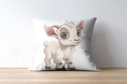 8 Baby Goat Clipart Set, an Animal Illustration by Inknfolly (Thumbnail 5 of 6)