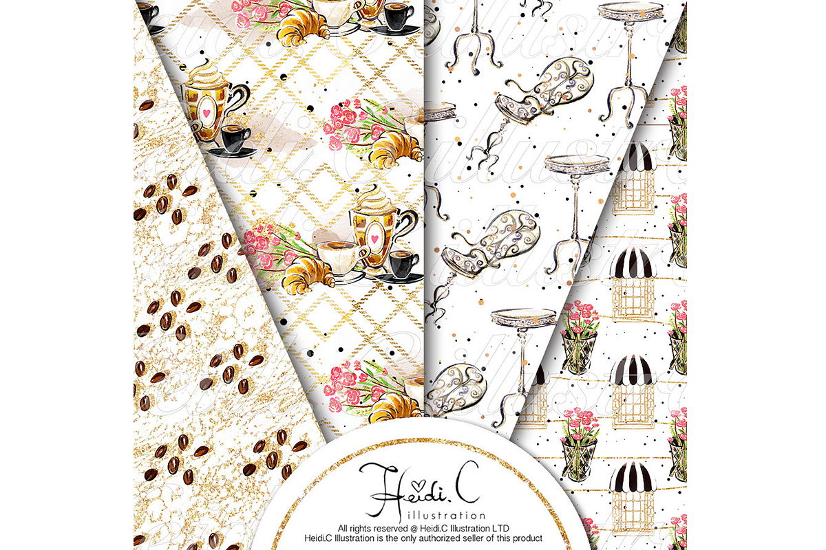 Coffee Time Paper Pack, a Pattern Graphic by HeidiCIllustration (Photo 4 of 5)