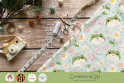 Coquette Frog & Daisy Pattern, a Pattern Graphic by Chonnieartwork (Thumbnail 4 of 5)