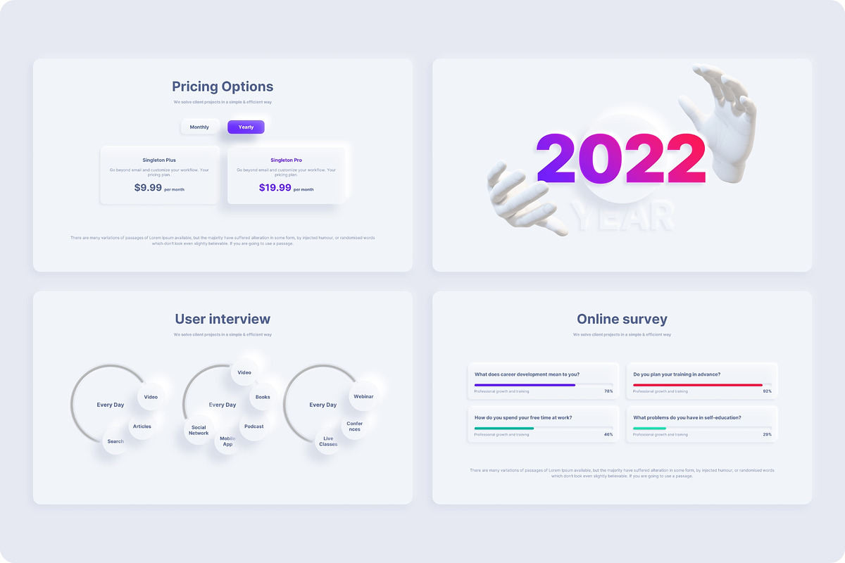 Neumorphic Presentation Template, a Presentation Template by TemplateZuu (Photo 12 of 48)