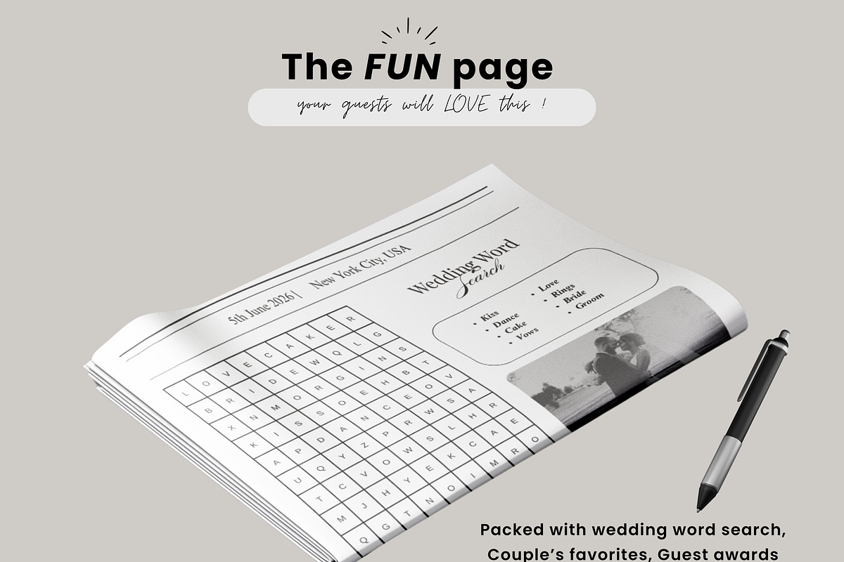 Wedding Newspaper Template, an Invitation Template by PixelBloomClub (Photo 5 of 6)