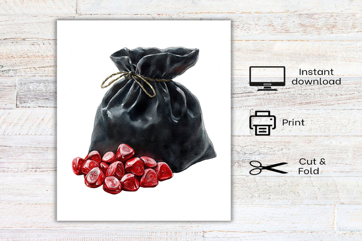 Watercolor Gothic Christmas Clipart, an Illustration by Canvas Craft (Photo 7 of 7)