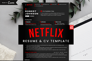 Netflix Resume Template 2026 ATS CV