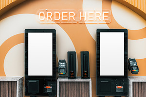 Food Ordering Kiosk Mockup, a Business Photo by SkyNext