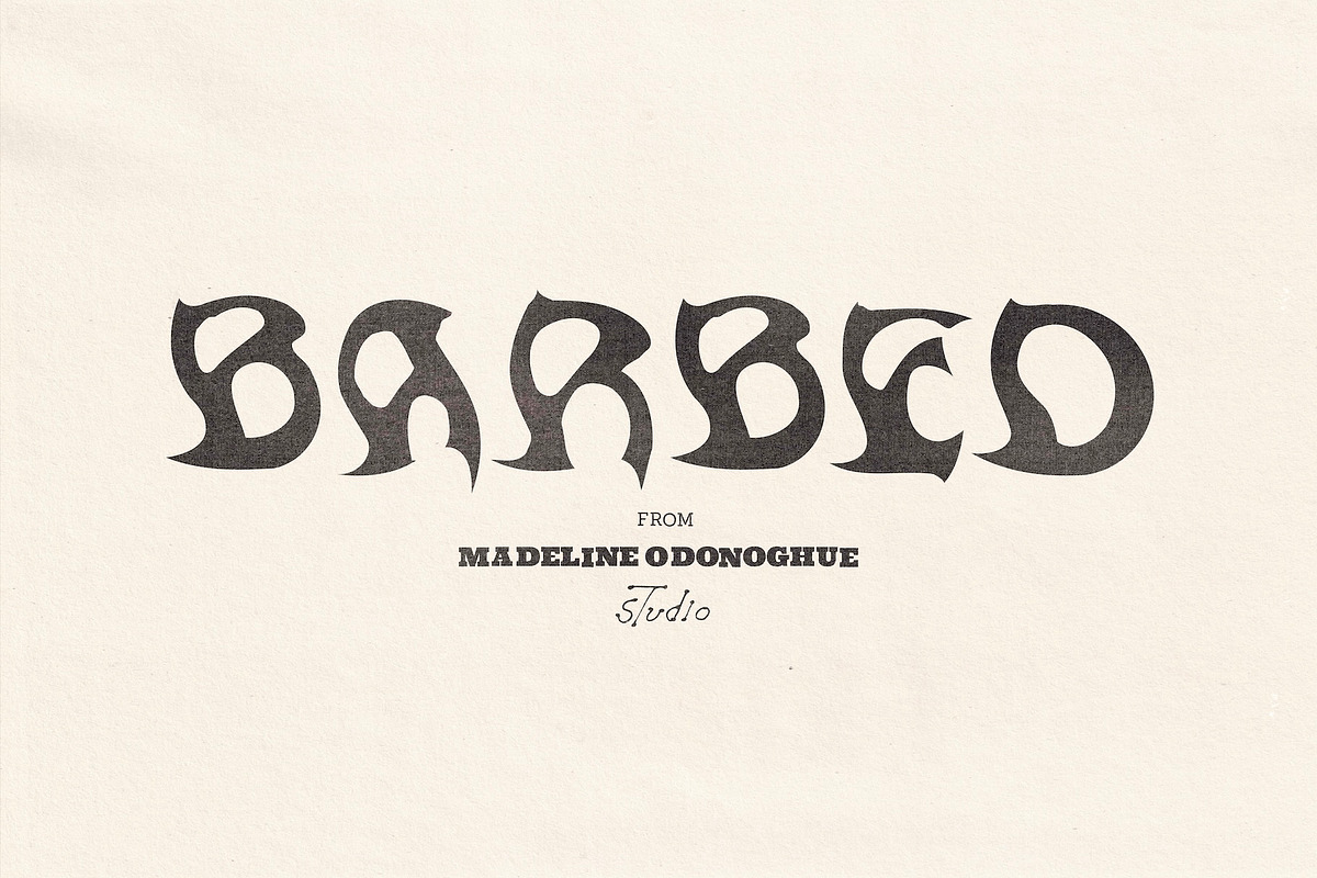 Barbed – Handmade Gothic Horror Font, a Blackletter Font by Madeline ODonoghue Design (Photo 1 of 9)