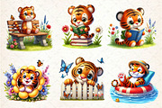 Cute Tiger Floral Spring Clipart, an Illustration by Dream Creation (Thumbnail 2 of 5)