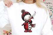 Whimsical Snowman Christmas Clipart, an Animal Illustration by SVGArt (Thumbnail 7 of 9)