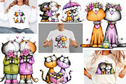 Valentine Couple cat clipart, an Illustration by Designworld (Thumbnail 6 of 6)