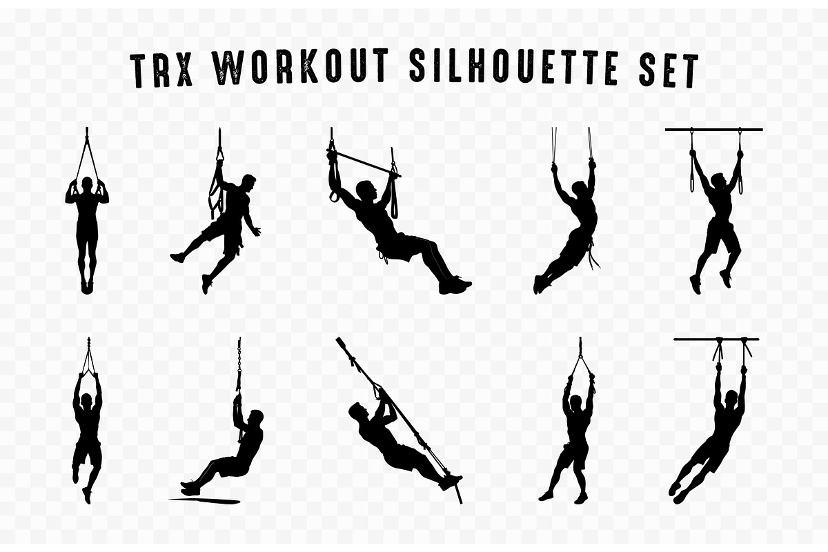 TRX Workout Silhouette Clipart set, a Person Illustration by Gfx Expert Team (Photo 2 of 3)