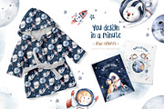 Watercolor space explorers. Kids set, an Animal Illustration by Peace ART (Thumbnail 17 of 19)