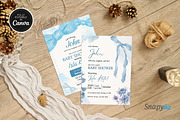 Blue Baby Shower Invitation Template, an Invitation Template by Snapybiz (Thumbnail 1 of 7)