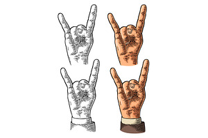 Rock and Roll hand sign. Vector, a Technology Illustration by MoreVector
