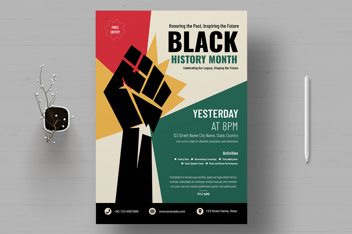 Black History Month event, a Flyer Template by MightyDesign (Photo 1 of 8)