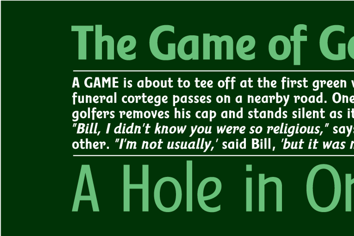 Fairway, a Sans Serif Font by Alan Meeks Collection
