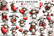 Whimsical Funny Valentine Sheep, an Illustration by Watercolor design (Thumbnail 1 of 9)