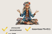 QUIRKY HIPPIE GRANDPARENTS CLIPART, a Person Illustration by Daring Digies (Thumbnail 11 of 14)