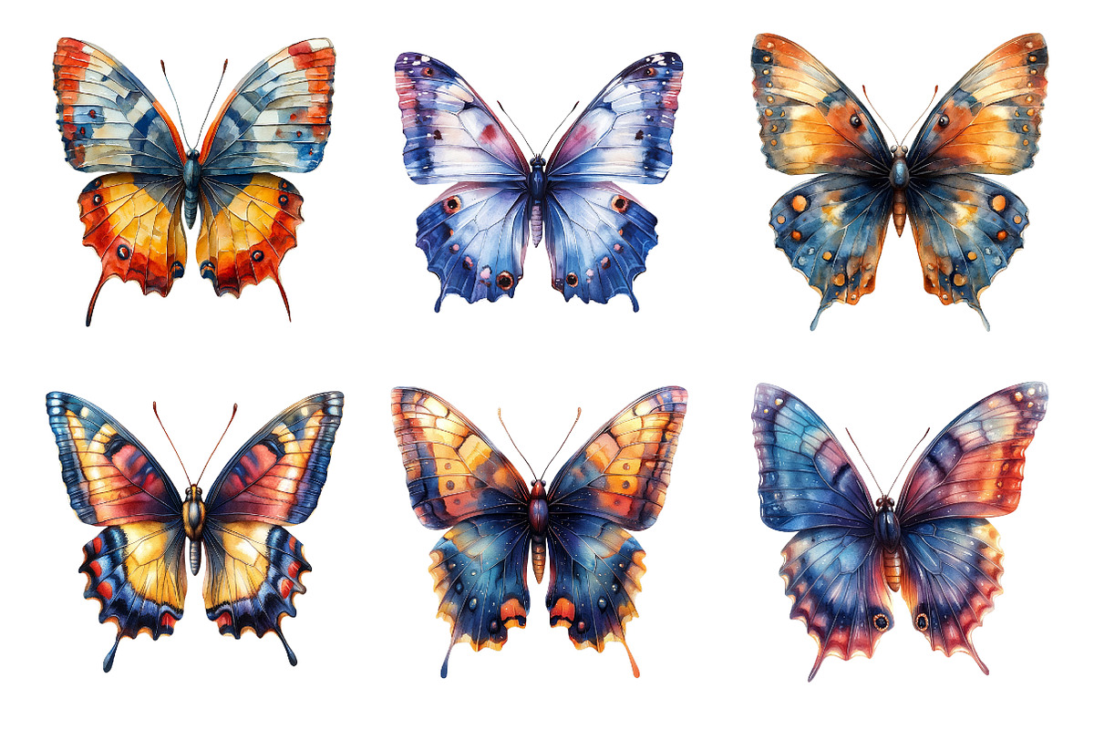 Quilted Butterflies Clipart Bundle, an Illustration by SinaCreation (Photo 3 of 5)