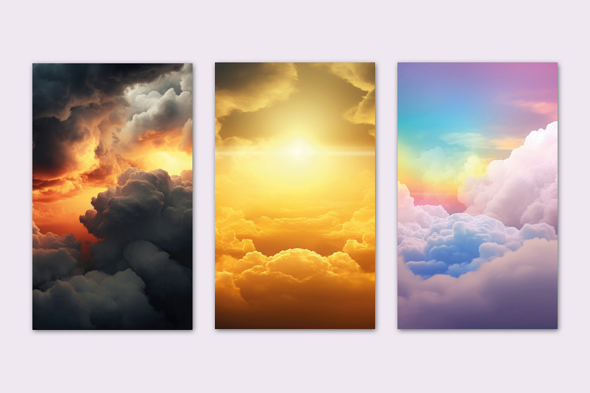 BRIGHT COLORED FANTASTIC CLOUDS, a Background Graphic by Sophico (Photo 2 of 5)