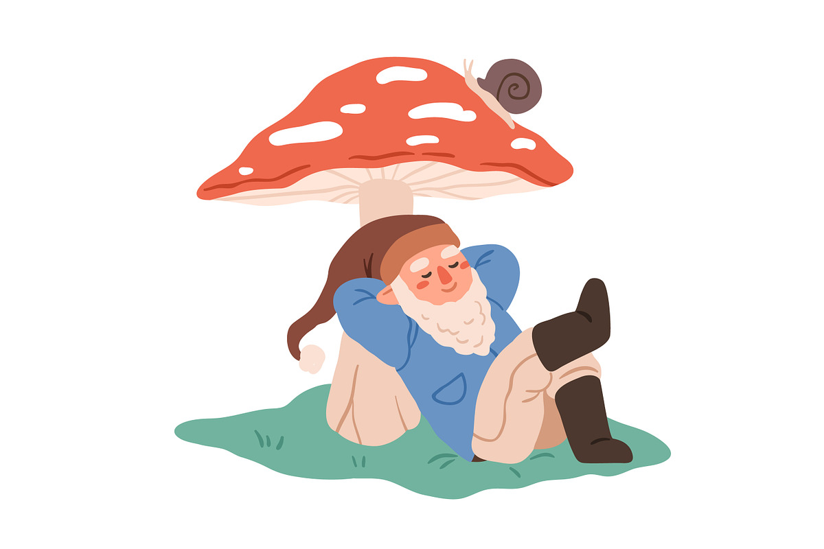 Cute cartoon gnomes, dwarfs set, an Illustration by Good Studio (Photo 5 of 7)
