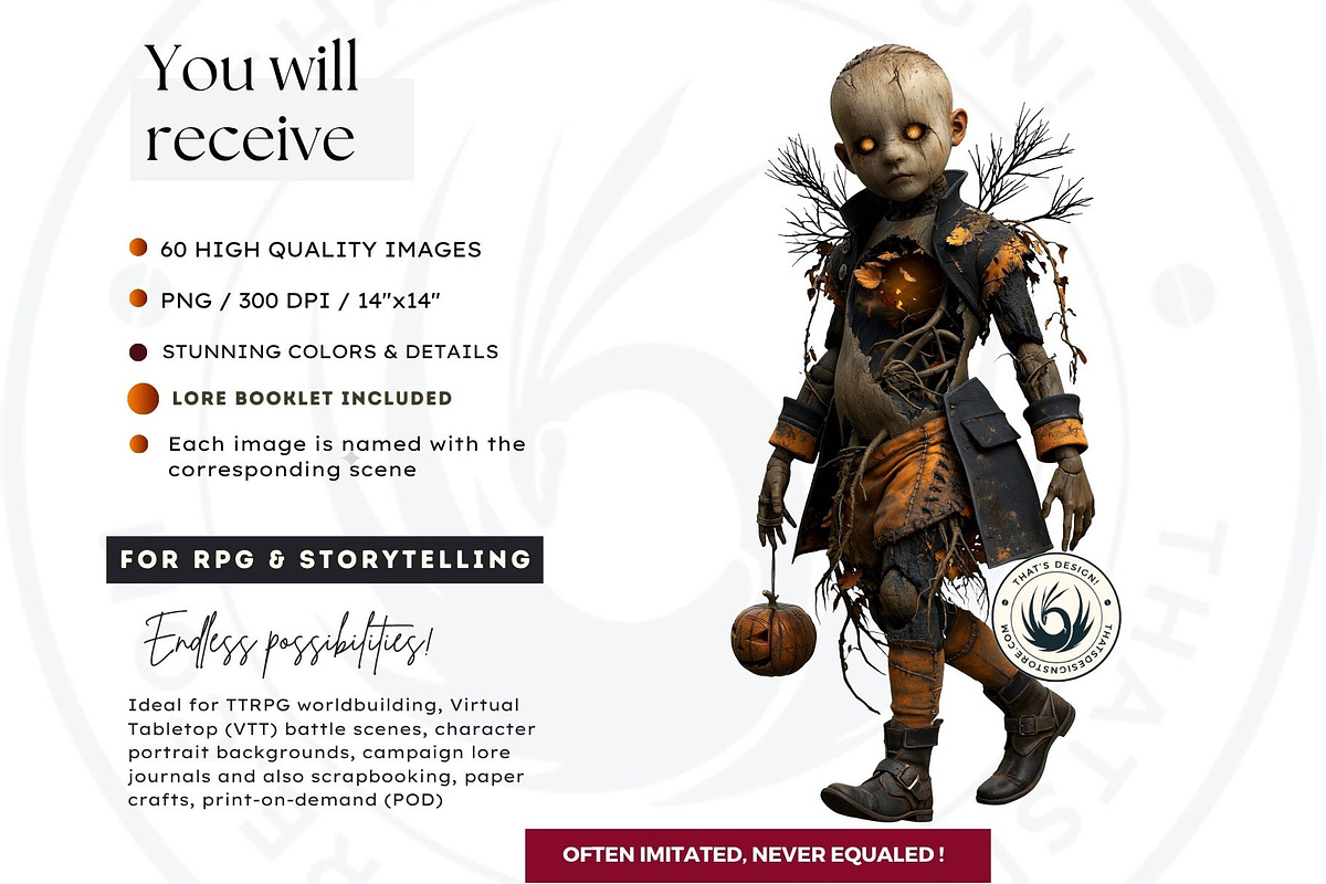 Hallowmere Halloween RPG characters, a Seasonal Illustration by ThatsDesignArt (Photo 2 of 17)