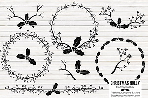 Black Holly Vectors & Holly Clipart, an Illustration by Amanda Ilkov